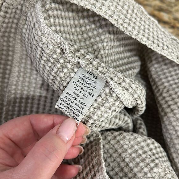 Focus Vintage 90s Sleeveless Cotton Textured Waffle Knit Vest In Beige Size L - Picture 5 of 7